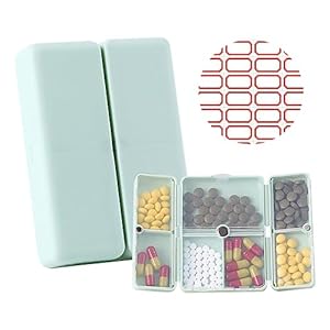 EACHPT Reis-pillendoos, tablettenbox 7 dagen kunststof pillendoos, draagbare pillendoos met 7 vakken, magnetische opvouwbare pillendoos voor dagelijks gebruik en reizen, medicijnbox, vitaminen