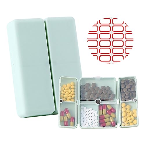 EACHPT Reis-pillendoos, tablettenbox 7 dagen kunststof pillendoos, draagbare pillendoos met 7 vakken, magnetische opvouwbare pillendoos voor dagelijks gebruik en reizen, medicijnbox, vitaminen