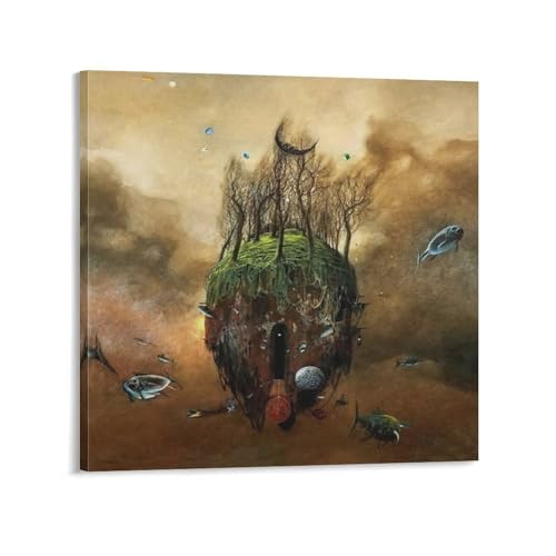 Beksinski Poster sur Toile Décoration Murale Moderne Chambre 60x60cm