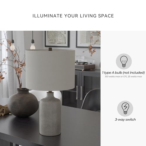 Signature Design by Ashley Linus Modern 25" Ceramic Table Lamp, Natural Stone Finish - Image 5