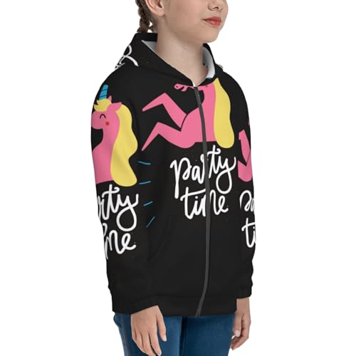 Party time Kid Hoodies Boys Zip Up Sweatshirts Girls Pullover with Pocket4