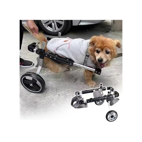 Dog Wheelchair Paralyzed Doggy Wheelchair for Back Legs, 2 Wheels Rehabilitation Cart for Small/Large/Medium Dogs, Aluminum Rear Mobility Support Trolley(Large)
