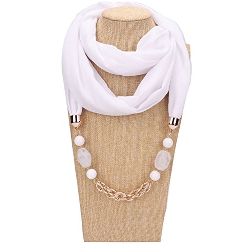 Scarf,Womens Necklace Sash Scarf With Jewelry Pendant Shawl