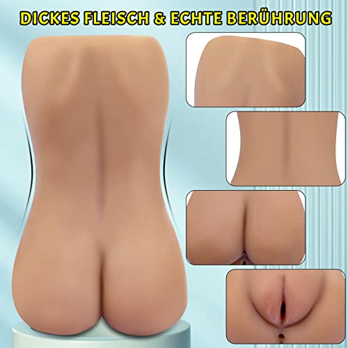 Realistische Masturbator 2 in 1, Automatischer SexSpielzeug für Die Männer Penis Vibratoren für Ihn, Masturbieren Elektrisch Pussy Taschenmuschi Groß mit 3D Vagina Anal – Bild 6
