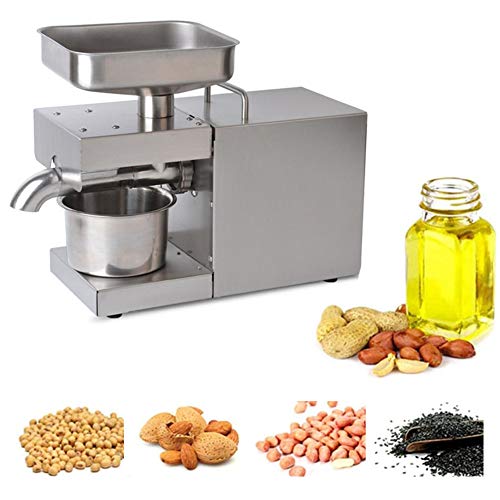 SLGGPJBU Máquina de prensa de aceite comercial para el hogar, extractor de aceite caliente y frío, acero inoxidable 304, extractor de aceite para cacahuetes de coco y aceitunas, 3-6 kg/h