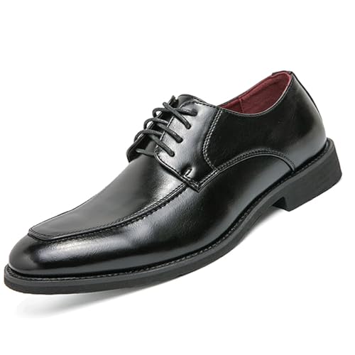 Mens Modern Fashion Oxfords Shoes for Men, Round Toe Lace-up Fashion Pointed Toe Comfort Non Slip Dress Shoes Business Office Wedding