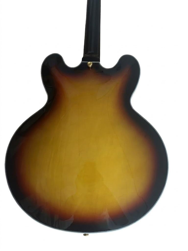 Chitarra elettrica a corpo semi-cavo, Sunburst con fori a F e doppi humbucker, 6 corde full size for Jazz Blues Rock (Guitarra Eléctrica)