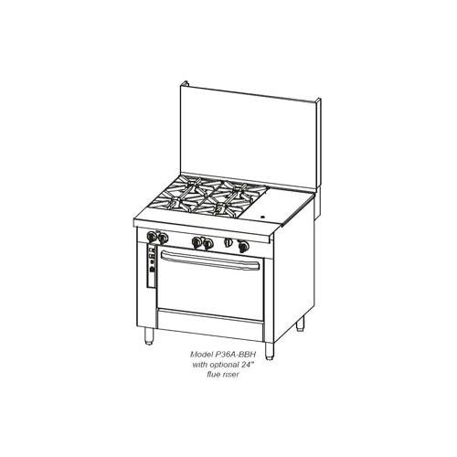 Southbend P36C-TTC Platinum Heavy Duty 36" Gas Range w/ 24" Thermostatic Griddle, 12" Charbroiler & Cabinet Base