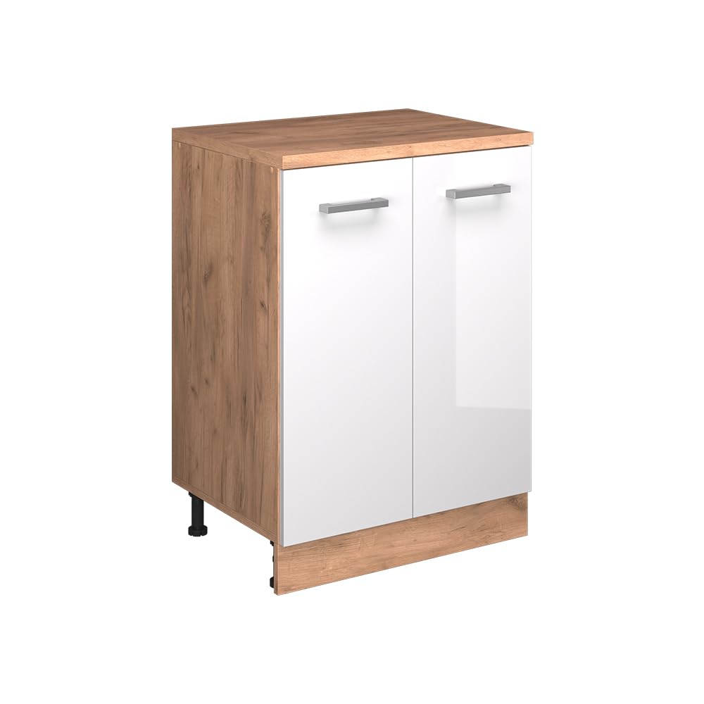 Vicco Extension cabinet Rion, White High Gloss/Goldkraft oak, 60 x 46 cm