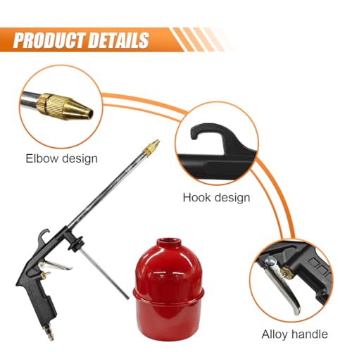 Image of Car Air Engine Cleaning Spray Gun, High-Pressure Air Nozzle Blow Gun with 1-Liter Metal Jug, Pneumatic Dust Cleaner Sprayer Tool, Siphon Vehicle Engine Bay Wash Spray Kit(Red)