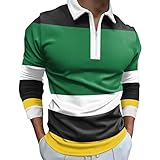 SRZYMJ Herren Poloshirt Basic Kontrast Stickerei Kragen Langarm Polohemd T-Shirt Grün Poloshirt Langarm Herren 3XL Henley-Hemd Haloween Kostüm Business Hemd Herren Karo Hemd Cordmantel Hoodie Herren