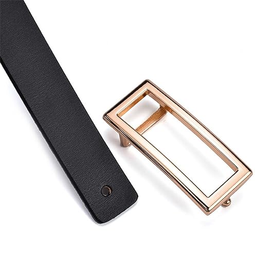 Pohullan Fashion Design Ladies Decorative Belt Slide Square Pattern Buckle Metal Leather Accessories4