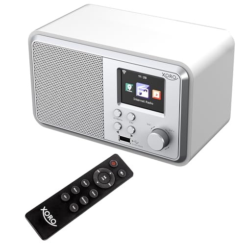 Digitales WLAN Internet Radio XORO DAB 300 IR mit 2.4“ Zoll Farbdisplay, Podcast, Bluetooth 5.2, FM/DAB+, Wecker, Weiss Digitales WLAN Internet Radio XORO DAB 300 IR mit 2.4“ Zoll Farbdisplay, Podcast, Bluetooth 5.2, FM/DAB+, Wecker, Weiss
