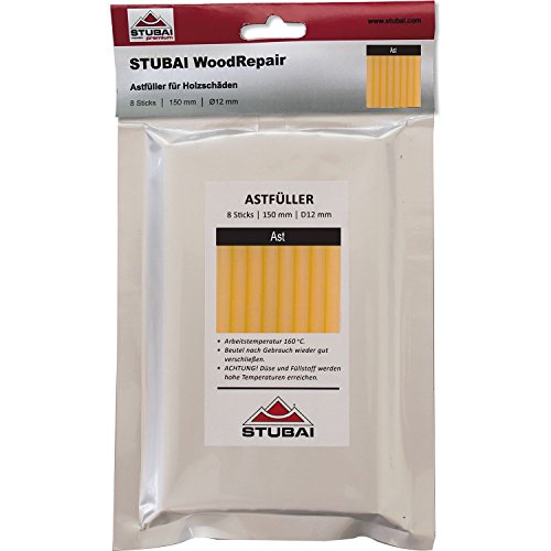 STUBAI/WOOD REPAIR Astfüller 150 mm 8 Stäbe Ø12 mm für präzise Holzreparatur Möbel Fenster Rahmen Astlöcher UV-beständig elastisch wetterfest für Innen Außen langlebig einfach schnell repariert!