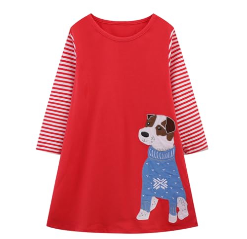 Image of HILEELANG Toddler Girl Sleeveless Dress Stripe Zigzag Cotton Casual Tunic Party Dresses