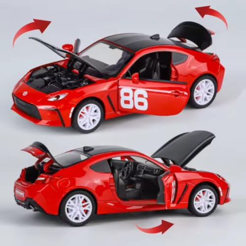 Image of Toyota GR86 Die Cast Metal Toy Car 1:32 Scale with Light & Sound, Pull Back Action, Openable Doors, Hood & Trunk, Collectible Sports Car Model for Kids & Adults