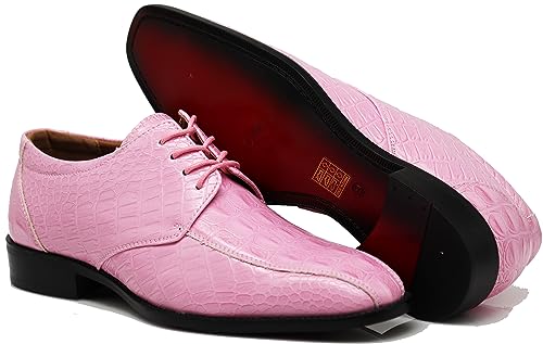 Image of Gator3N Men's Alligator Crocodile Print Oxfords Fashion Lace Up Dress Shoes