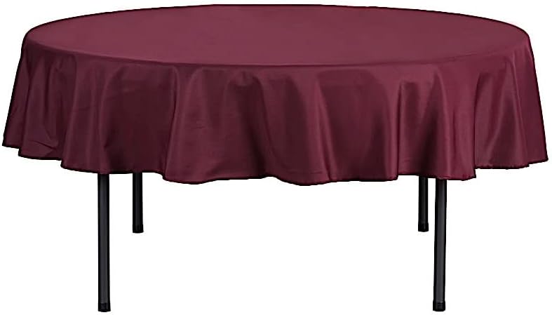 Miniatura 7 de 6 manteles redondos de poliéster de 70 pulgadas color burdeos para bodas, fiestas, banquetes, recepciones, eventos, cocina, comedor