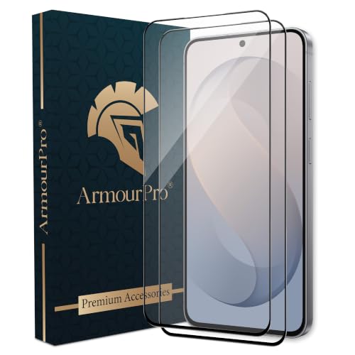 Image of ArmourPro Tempered Glass for Samsung Galaxy S26 FE - 9H Anti Scratch Screen Protector, Edge to Edge Coverage, HD Clarity, Smooth Touch, Case Friendly | Black, Pack of 2