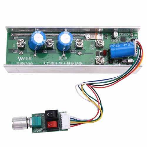 Yzzthumss Controlador de Motor Sin Escobillas de Alta Potencia de 12 Tubos, 24 V CC-80 V, 2000 W, para Hélices, Ventiladores y Drones Submarinos.