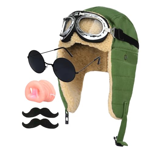 ハロウィン コスプレ 豚 パイロット 仮装 豚 飛行士 宴会 豚の鼻 帽子 メガネ コスプレセット イベント 暖かい 帽子 アニメコスプレセット 面白い おもしろ 冬使う 防寒帽子 学園祭 文化祭