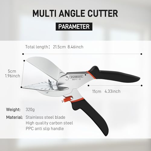 TOWOT Miter Shears, Angle Mitre Shear Cutter, Multifunctional Trunking Shears for Angular Cutting, Black - Image 2