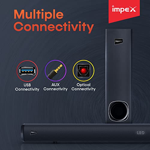 Image of Impex Boombar DK 400 2.1 Channel High Bass Bluetooth Soundbar with 80 Watts (Black)