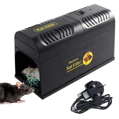 Homarket Electric Mouse Trap No Touch Efficient Rat Trap Instant Kill with Powerful Voltage Indoor & Outdoor Pest Control Traps Works for Mice Chipmunks Squirrels No Touch and Non-Toxic