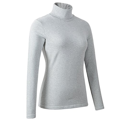 Image of Women's Soft Cotton Turtleneck Top Basic Pullover Sweater