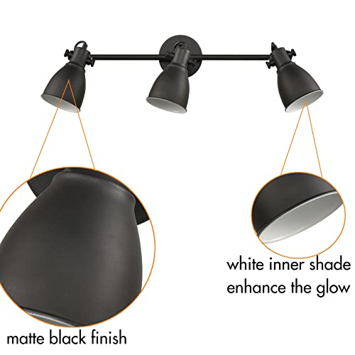 Yubole Industrial Wall Sconce Matte Black 3-Light Track Lighting Wall Mount Or Ceiling Tracking Lights Metal Vanity Lighting #TOP5