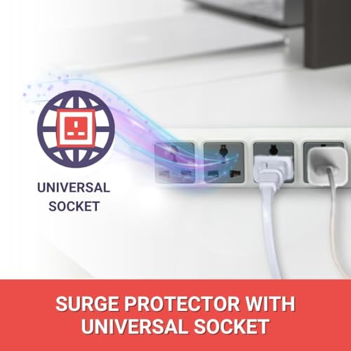 Image of SP50 - 5-Socket Power Strip | Surge Protection, Copper Cable & Reset Switch | 2m ABS Body, 3-Year Warranty