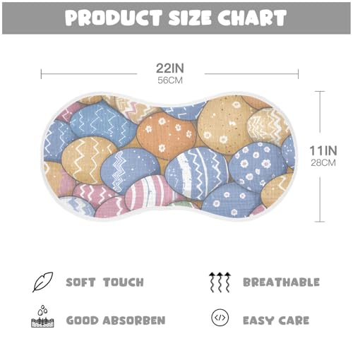 4 Pack Baby Burp Cloths, Soft Absorbent Burping Cloths for Babies, Cotton Milk Spit Up Rags, Large Size for Newborns, Baby Boys and Girls (Colorful Easter Eggs)4