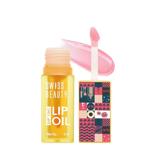 Image of Swiss Beauty Dip Tint Lip Oil | Colour-Changing Lip Oil | Glossy Finish | Long-Lasting Moisturisation | Enriched with Vitamin E | Shade-04 Kiwi, 3ml