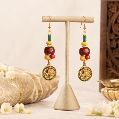 Image of Royal Queen & Empress Handcrafted Tribal Dhokra Earrings Collection for Women - Statement Ethnic Designs in Multiple Colours