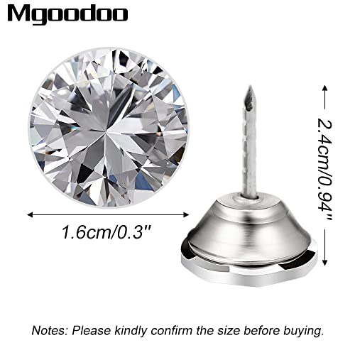 Mgoodoo 100Pcs Crystal Upholstery Tacks, 16Mm(5/8'') Diamond Pins Nails Studs For Tufted Bed Headboard Sofa Corkboard Furniture Decoration Home Decor #TOP1