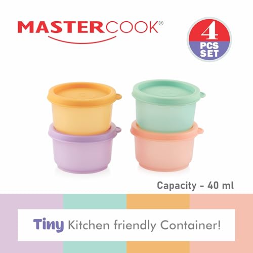 Image of Mastercook Airtight Round Mini Storage Containers Set of 4, 40ml