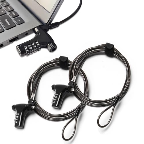Cable para laptop antirrobo de combinación, cerradura de seguridad de acero 6.5 pies