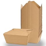 50 Pack 47 oz Large Takeout Food Container, Heavy-duty Microwave Kraft Paper Takeout Box, Leak Proof and Oil Resistant Paper Lunch Box, Cardboard takeout box for Restaurants, Homes, and Gatherings