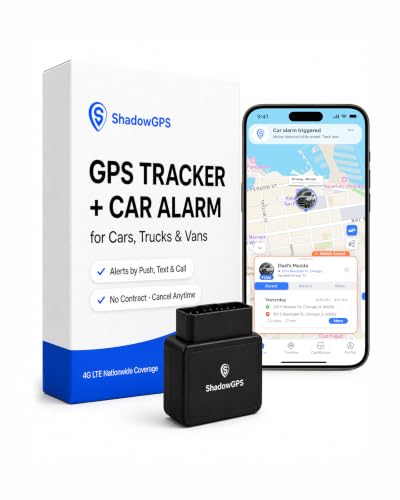 Real-Time GPS Tracker for Vehicles – $9/Month – Plug & Play Car Tracker Device for Business Vehicles with Trip History, Driving Alerts & GeoFence – Accurate, Easy Setup