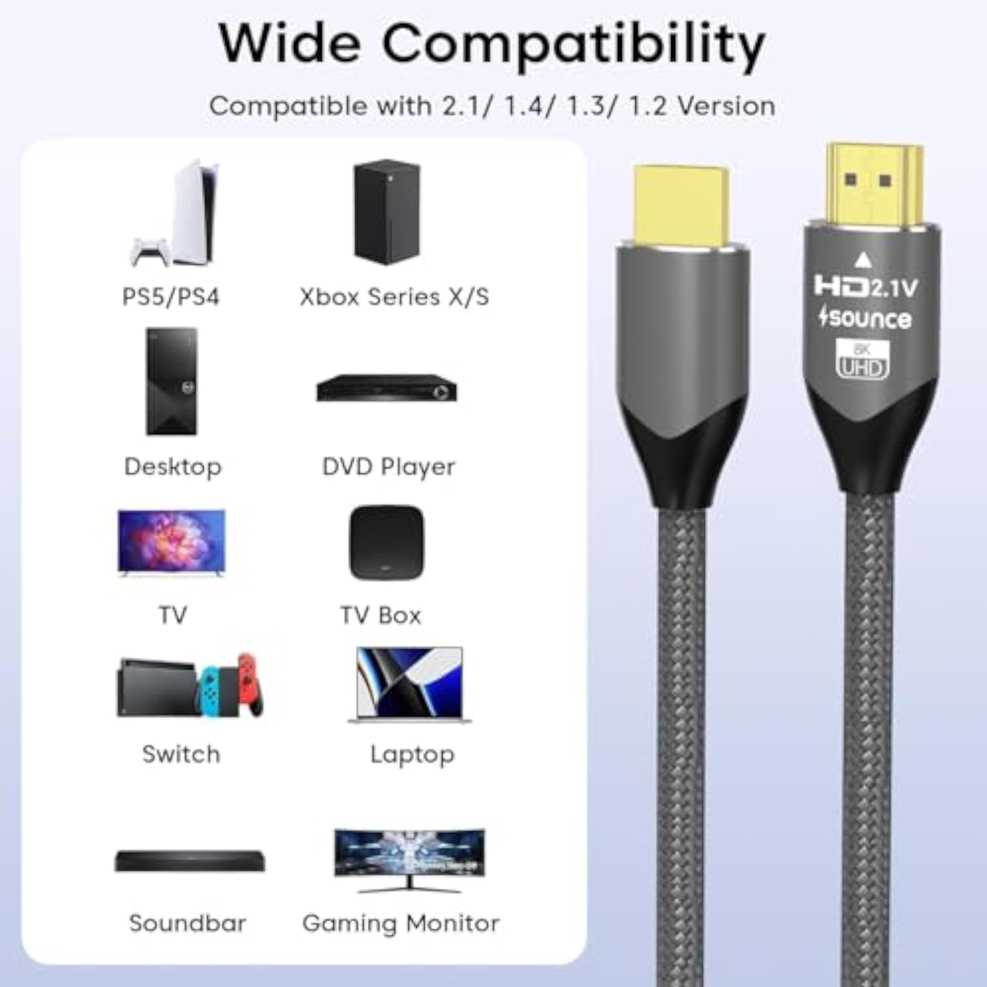 8K HDMI 2.1 Cable Ultra High Speed