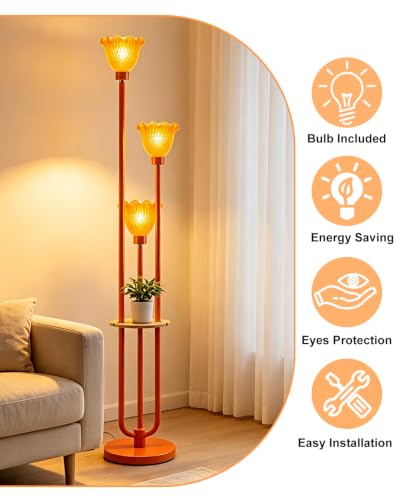 Image of Lightdot Globe Floor Lamp with LED Bulbs Included, Dimmable Floor Lamps,Unique Modern Standing Tall Lamp for Bedroom Living Room /Sofa Beside /Corner Decor-Gold