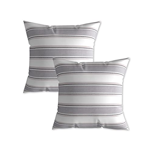 NATUS WEAVER 2 Piece Multi Color Stripe Lined Linen Burlap