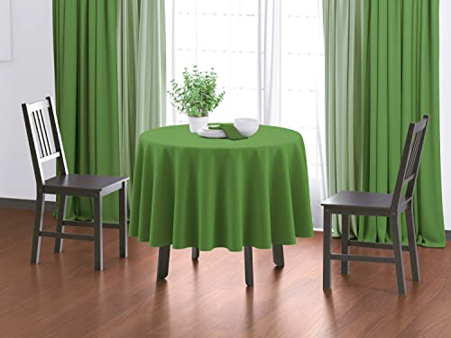 Image of HOME COLORS.IN Plain Solid Cotton 4 Seater Round Table Cover - Durable - Machine Washable - Every Day use Dining Table Cloth - 60 x 60 Inch - Sage Green