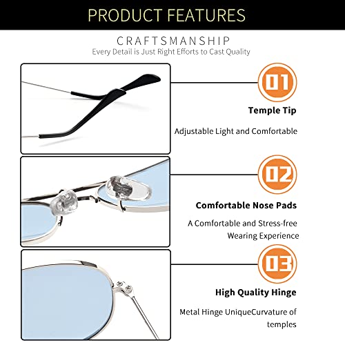 Image of grey jack Polarized Aviator Sunglasses lightweight Stylish Glasses for Men Women UV Protection S110102