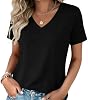 Camisetas de verano para mujer con cuello en V, manga corta casual, tallas S-3XL 2