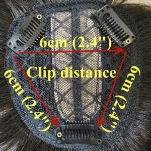 Miniatura 7 de Toppers invisibles de cabello humano de 12 pulgadas para mujer con flequillo de aire 3D flequillo de cabello lacio con parte media pelucas para