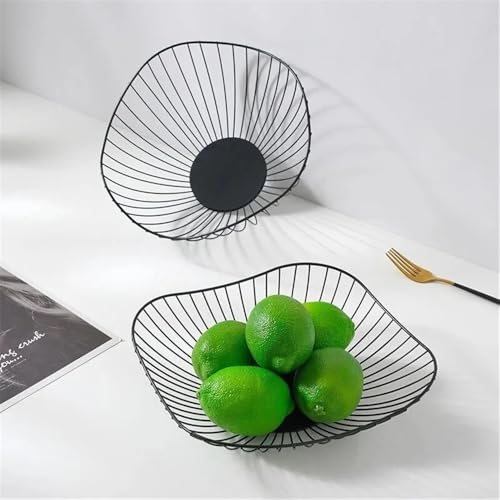 Frutero de metal moderno para decorar tu mesa comedor con frutas y pan 5