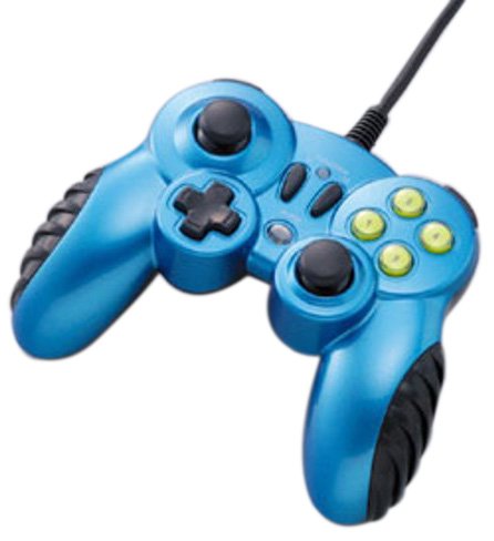 ロアス USB Vibration Analog Joypad Blue JOP-U242BL