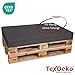 TexDeko® BEZUG (ohne Füllung) für Palettenkissen 120x80x8 cm wasserabweisend waschbar In- & Outdoor Made in EU (Anthrazit)