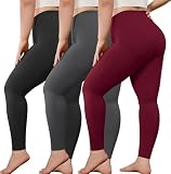 VALANDY Creamlush 3 Pack Plus Size Stretchy High Waisted Women's Leggings